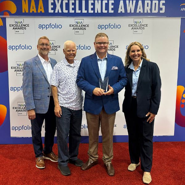 Chadwell Supply team members posing with the 2026 NAA Supplier Company of the Year award